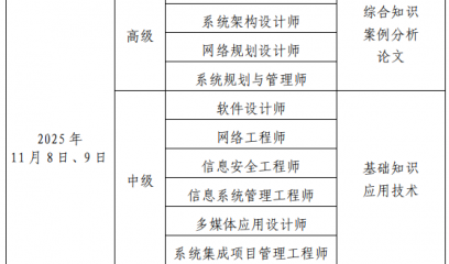 北京2025年下半年软考报名通知